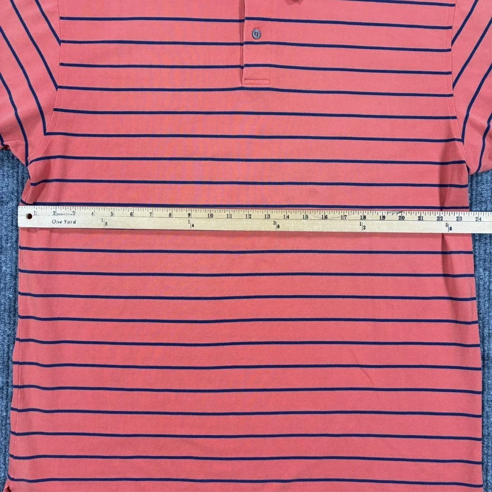 Jos. A. Bank Travelers Collection Mens Polo Shirt XL Orange Striped Short Sleeve